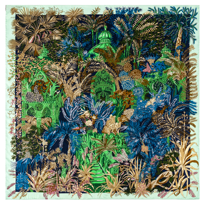 Silk Scarf Square - Bufanda de sarga de seda enrollada