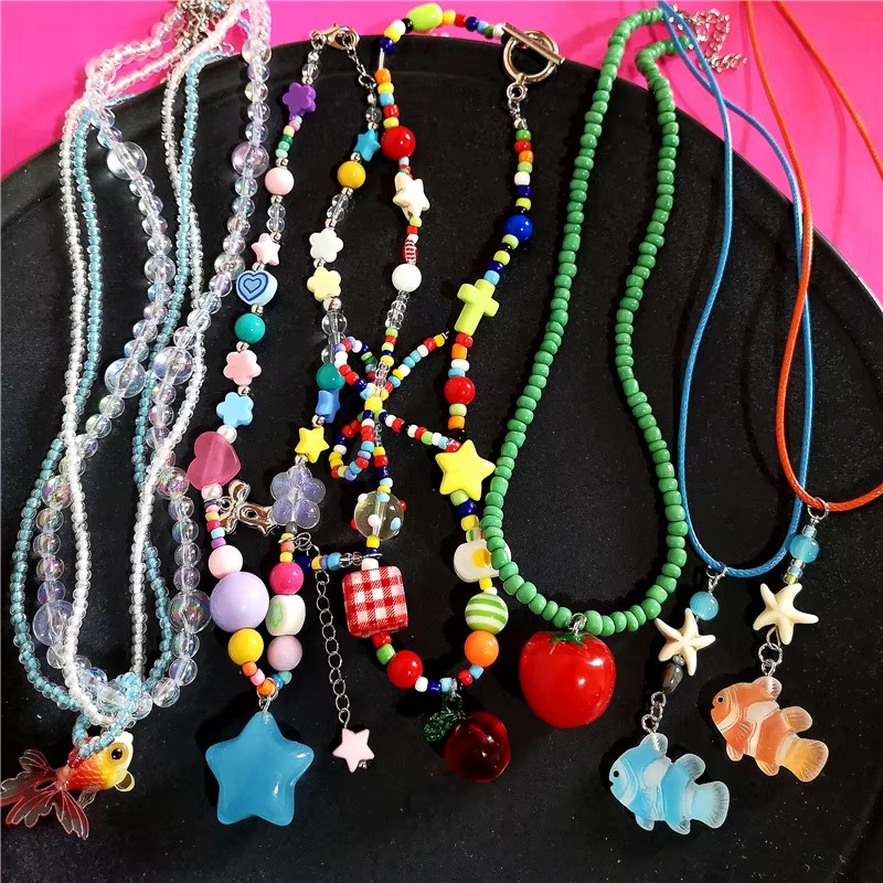 Women'S Emo Accessories - Lindo verano Y2K corazón fruta tomate