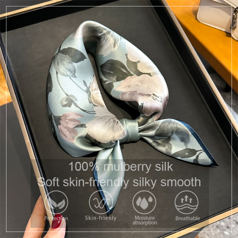 Silk Scarf Square - 100% bufanda de seda Bandana para