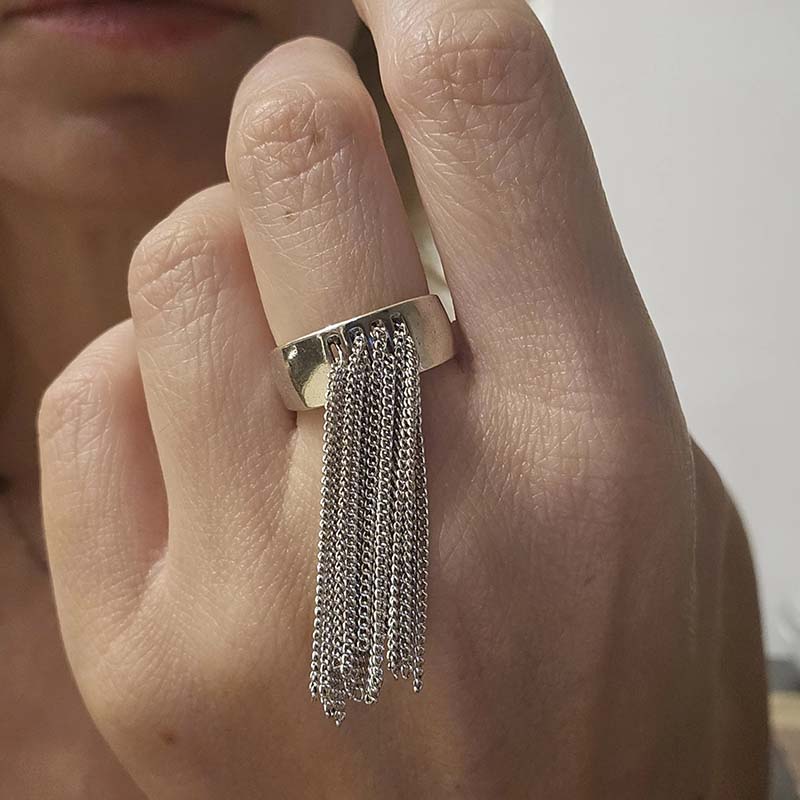 Anillos de cadena de Color pla - Women'S Emo Accessories reseña y precio