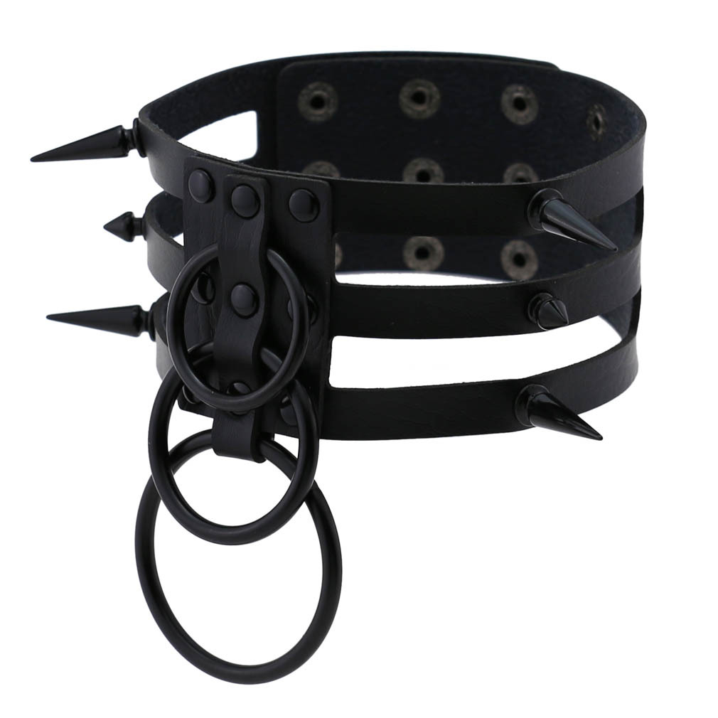 Collar de cuero con remaches n - Women'S Emo Accessories reseña y precio
