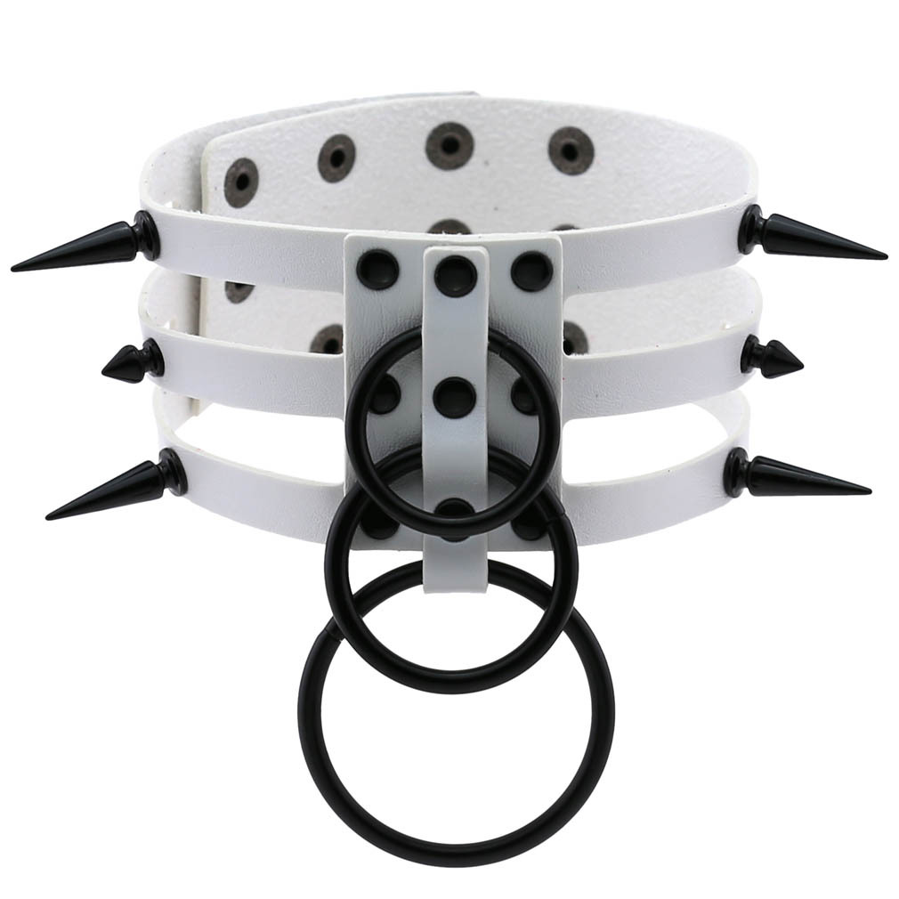 Collar de cuero con remaches n - Women'S Emo Accessories reseña y precio