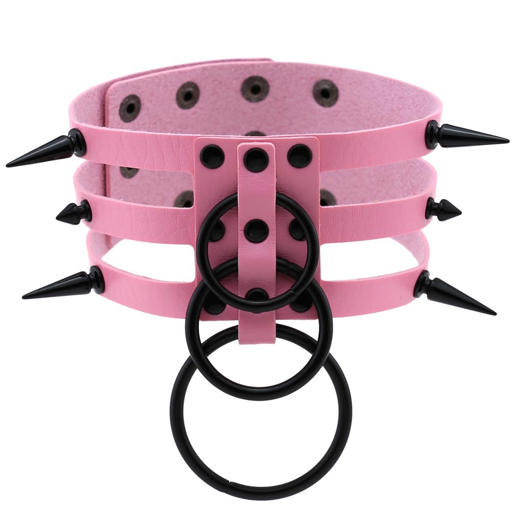Collar de cuero con remaches n - Women'S Emo Accessories reseña y precio